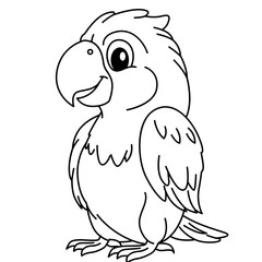 Cute standing cockatoo bird smiling in clean cartoon vector illustration style design. © The Creative Idea