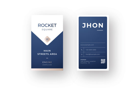 Premium Vertical Business Card Template with Large Name Typography &ndash; Clean Professional Layout &ndash; EPS CMYK