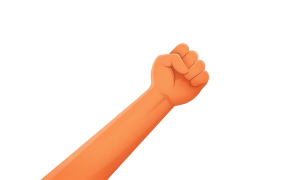 A clenched fist raised against a plain background symbolizing strength determination and motivation