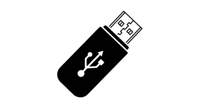 Vector illustration of usb flash drive icon on a transparent background