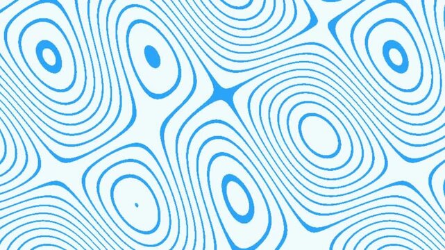 Blue topographic line animation on white background