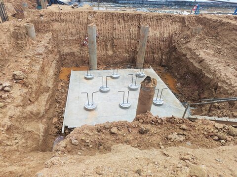 Concrete footing pouring is the process of placing concrete into reinforced footing formwork to create a strong and stable foundation for a structure