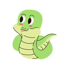 Fototapeta premium Cute Snake Illustration in Cartoon Style.