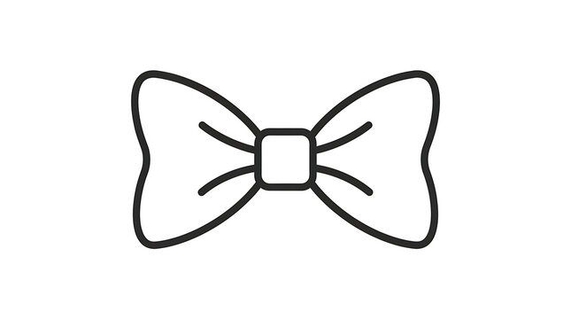 Simple and elegant bow tie outline, symbolizing formality and style.