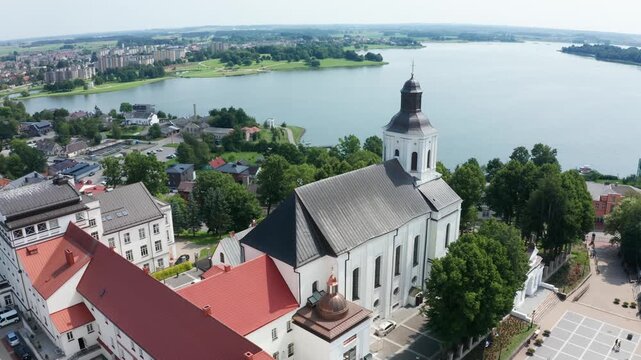 Aerial view of the Cathedral of St. Anthony of Padua, Tel&scaron;iai, Lithuania