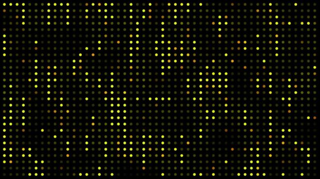 Golden LED Pixel Light Display Animation with Shining Digital Matrix for Technology Motion Graphics Background