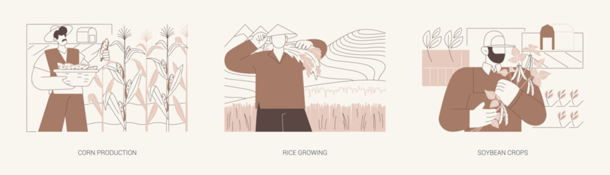 Refining agricultural products isolated cartoon vector illustrations se