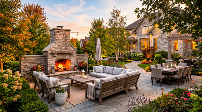 Luxury backyard patio for outdoor entertaining