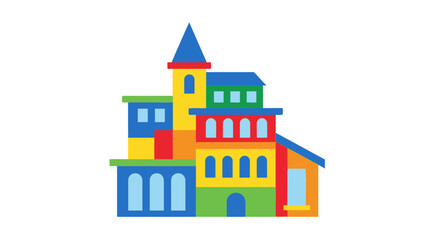 Fototapeta premium Colorful Building Architecture Toy Model.