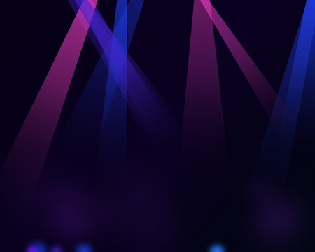 Bright blue and pink stage lights shining in the dark night air creating a cool glowing effect for concert or music party background