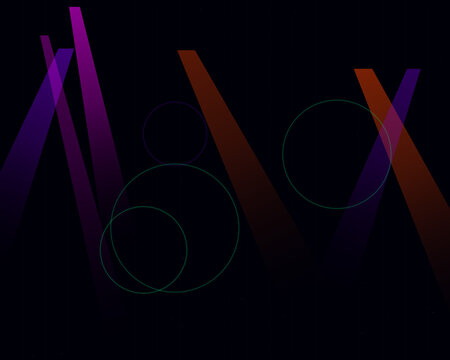 Abstract dark background with glowing purple beams and digital neon circles for modern technology and futuristic music design