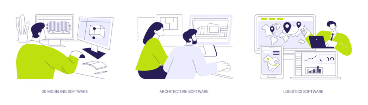 Software for specialists isolated cartoon vector illustrations se