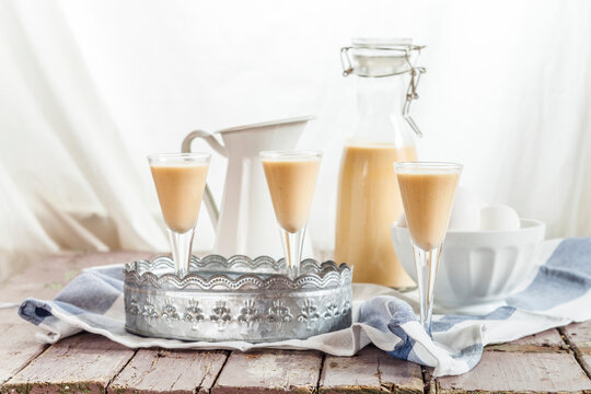 Homemade egg liqueur