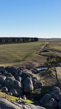 Granite Boulders and Rural Landscape in Uralla New South Wales