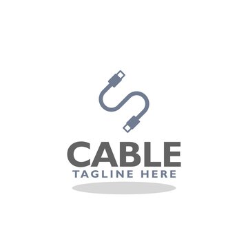 Cable logo icon with shadow