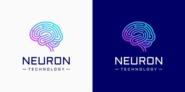 Abstract brain circuit vector logo design with a modern, simple, and clean style. Logos for business, technology, and personal branding.