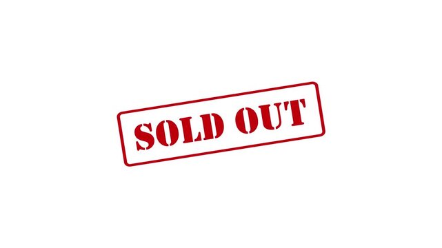 "Sold Out" stamp isolated with an alpha channel (transparent background).