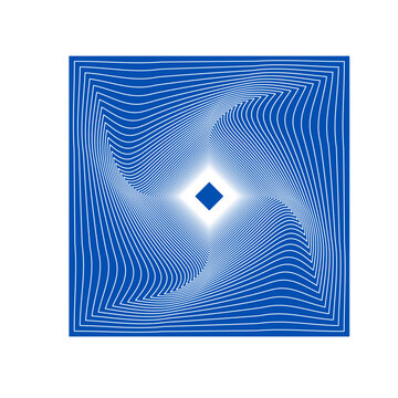 Cyan sguare spiral optimal illusion