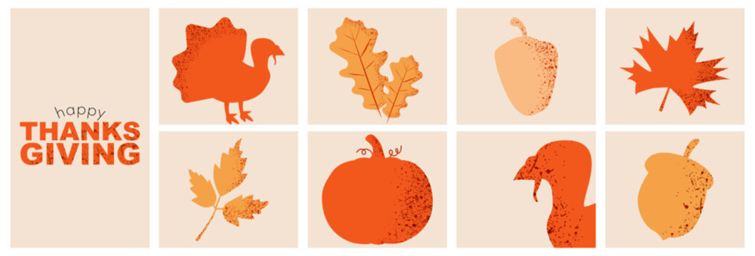 Set for Thanksgiving. Beautiful autumn elements.