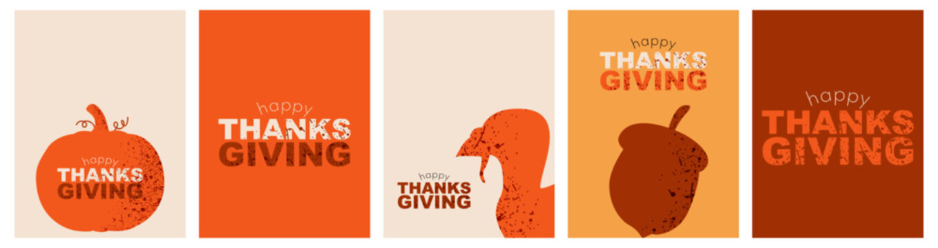 Happy Thanksgiving card set.