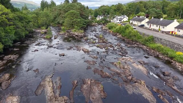 The Falls of Dochart, in the village of Killin in central Scotland.