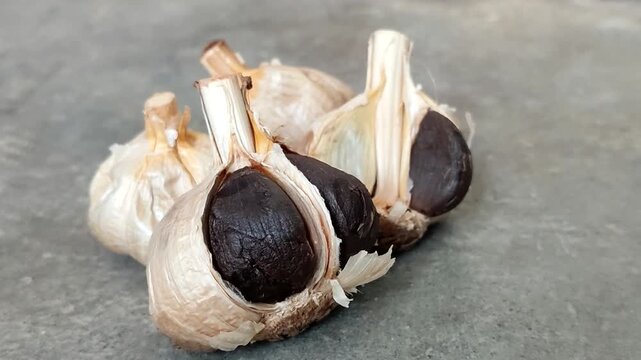 Fermented black garlic. Black garlic is effective for strengthening the immune system, controlling blood sugar, and lowering bad cholesterol