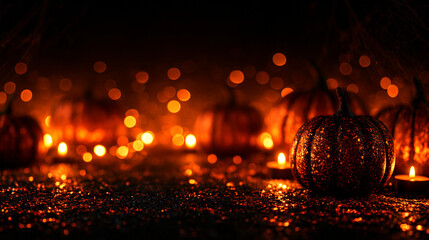 Fototapeta premium Luxury halloween promotional banner with elegant spooky glow and premium beauty boutique appeal
