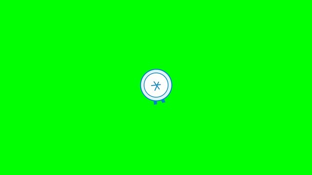 Animated Airplane Icon Rotating on Green Screen Background.