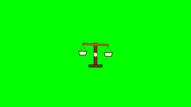 Animated Balance Scale Icon with Green Screen Background for Legal and Justice Concepts.