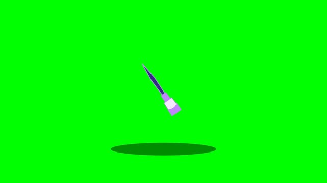 Animated 3D Syringe Icon Rotating on a Bright Green Screen Background.