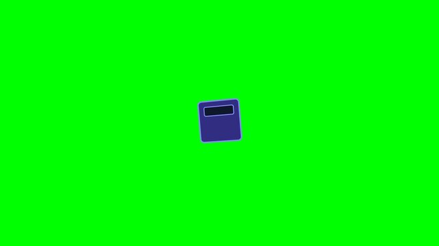 Animated 3D Calculator Icon Rotating on a Green Screen Background.