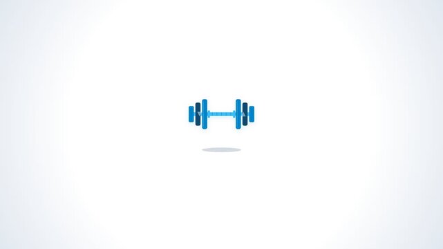 Minimalist Animated Dumbbell Icon Loop for Fitness and Gym Branding.
