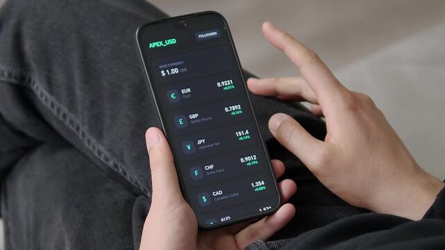 Real-time global currency monitoring on a smartphone. User reviews live rates for major currencies against the USD. Great for international business, foreign exchange, and global market analysis.