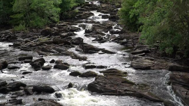 The Falls of Dochart, in the village of Killin in central Scotland.