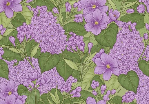 Enchanted Bloomery: A Tapestry of Lilac Whispers and Violet Dreams