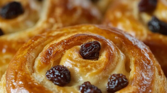 These homemade bread rolls are soft and fluffy, topped with plump raisins. Perfect for breakfast or as a side dish!