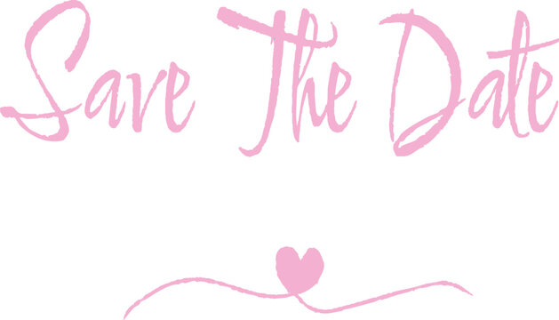 Romantic Pink Brush Script Save The Date Typography