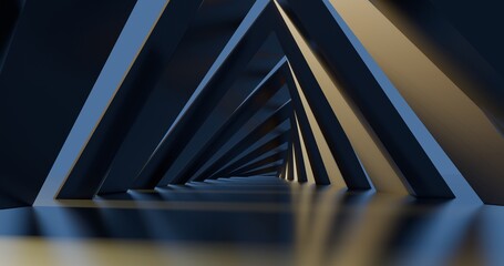 Naklejka premium Abstract architecture background geometric shapes in design interior 3d render