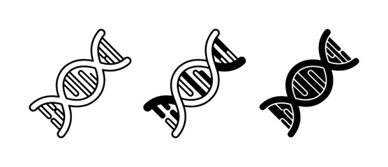 Obraz premium DNA Helix Icons, Genetic Code Symbols, Molecular Biology Graphics, Biotechnology Illustrations, Science Research Icons