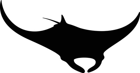 Manta Ray Silhouette: Ocean Wildlife, Underwater Creature, Marine Life © joko