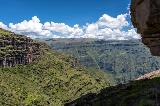 Majestic Rocky Mountains Seen from Waqrapukara, a Scenic Inca Site in Peru