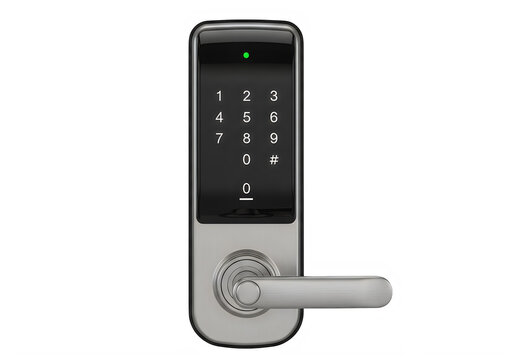 Modern electronic digital door lock with keypad and handle