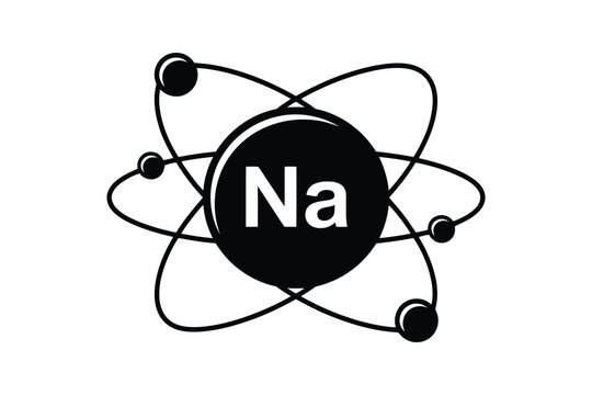 Sodium atom symbol science chemistry education icon.