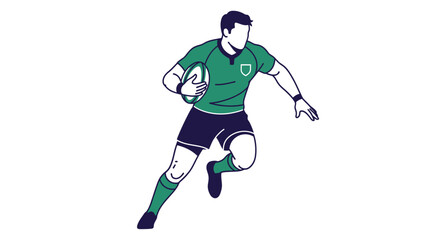 Fototapeta premium Rugby player running with ball.