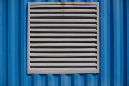 blue metal iron container marine window