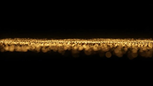 Black background with gold particle dynamic material, gold particle light effect back