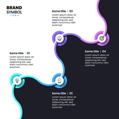 Obraz premium Infographic template. Diagonal line with 4 steps