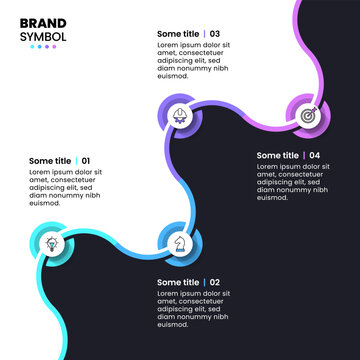 Infographic template. Diagonal line with 4 steps