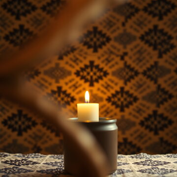 West african mudcloth geometric pattern, editorial magazine styling
