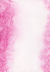 Obraz premium Elegant Watercolor Side Wash with Pink Center Accent and Antique Parchment Texture for Wedding Invitation